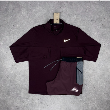 Nike pacer 1/4 zip set 'burgundy crush'