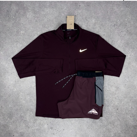 Nike pacer 1/4 zip set 'burgundy crush'