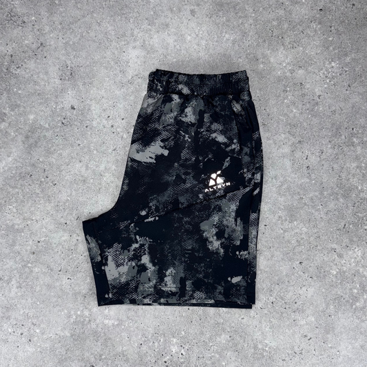 Altryn Brush Print Shorts 'Steel/Black'