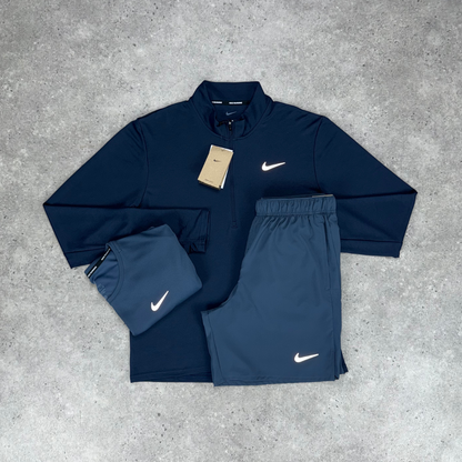 Nike pacer 1/4 zip miler short tri-set 'thunder blue'