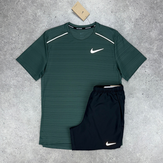 Nike miler 1.0 short set 'vintage green/black'