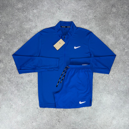 Nike pacer 1/4 zip miler short tri-set 'royal blue'