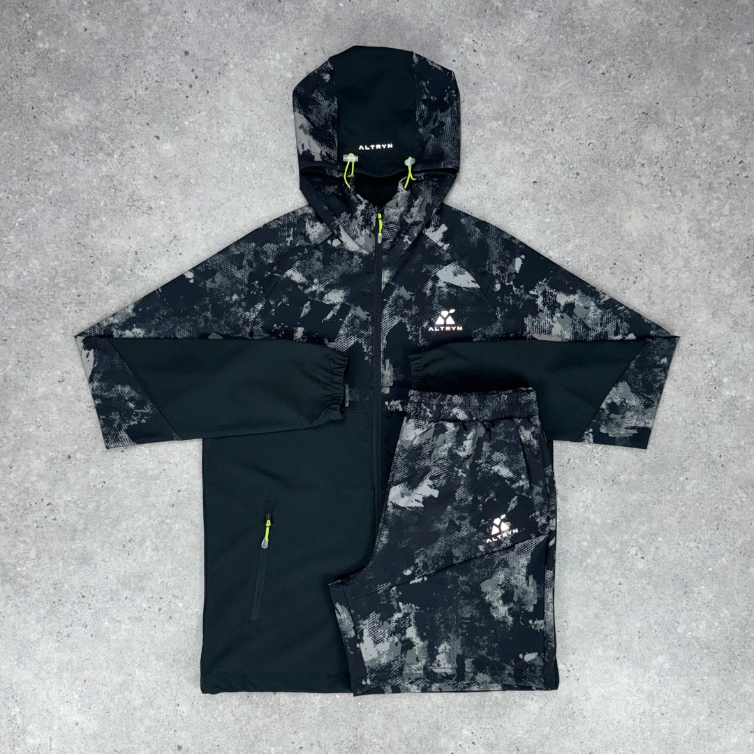 Altryn Brush Print Jacket set 'Steel/Black'