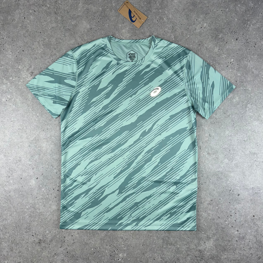 asics all over print t-shirt icon 'black' set