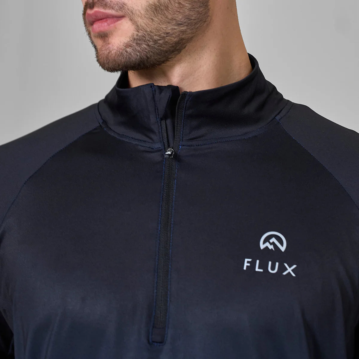 FLUX GRADIENT QUATER ZIP - BLACK / ROYAL