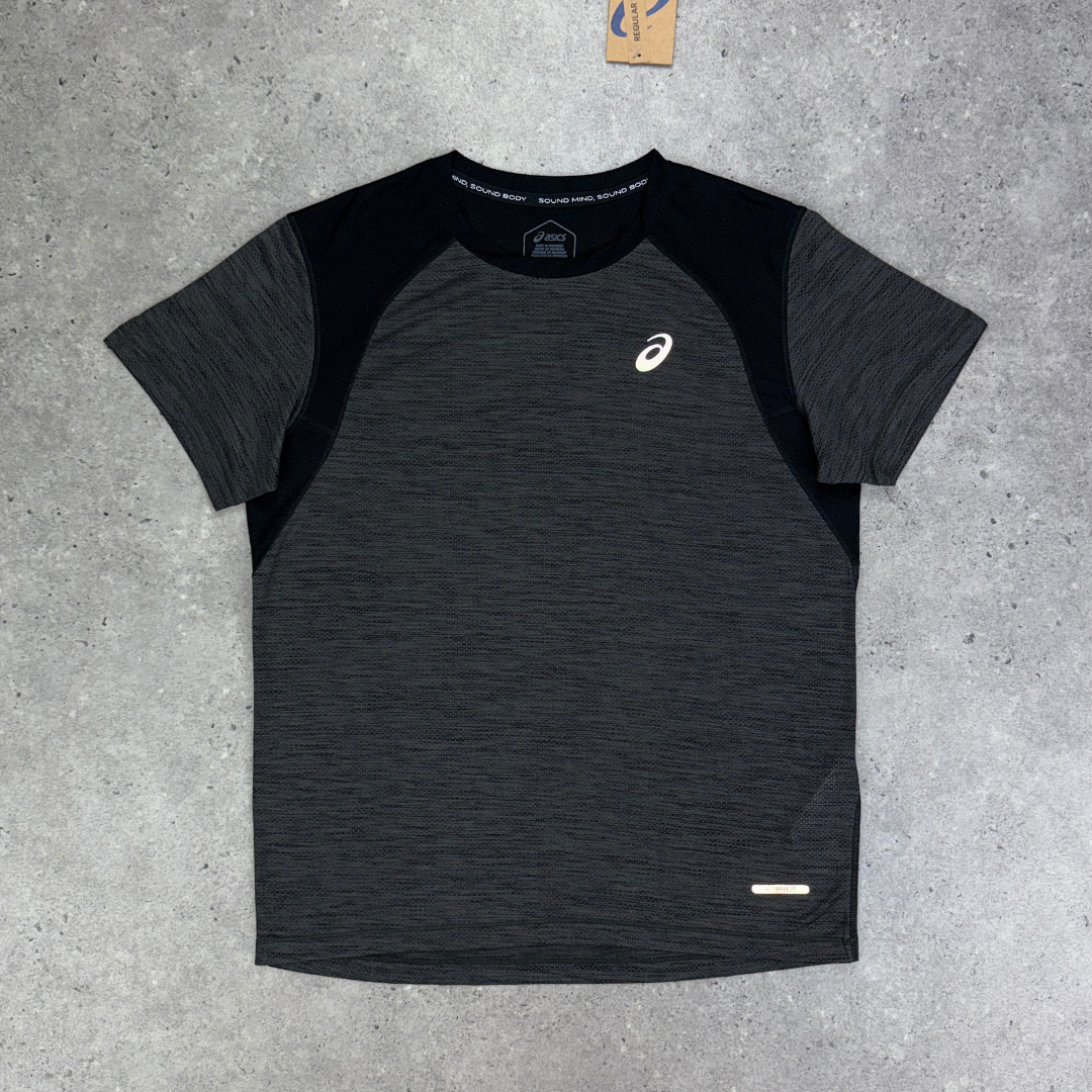 Asics road t-shirt set 'grey/black'
