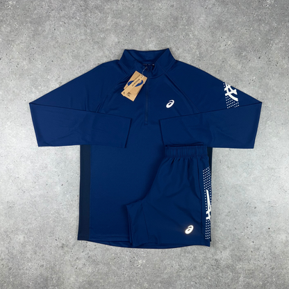 asics icon 1/4 zip set 'navy'