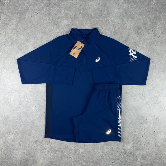 asics icon 1/4 zip set 'navy'