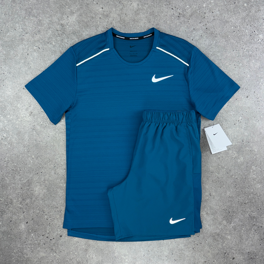 Nike miler 1.0 short set 'green abyss'