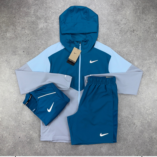 Nike windrunner miler challenger short tri-set 'green abyss'
