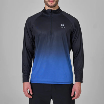 FLUX GRADIENT QUATER ZIP - BLACK / ROYAL