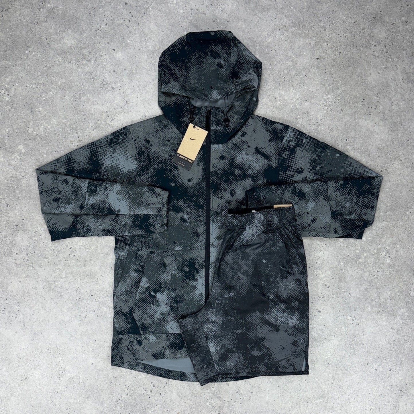 Nike unlimited jacket short set 'black camo'