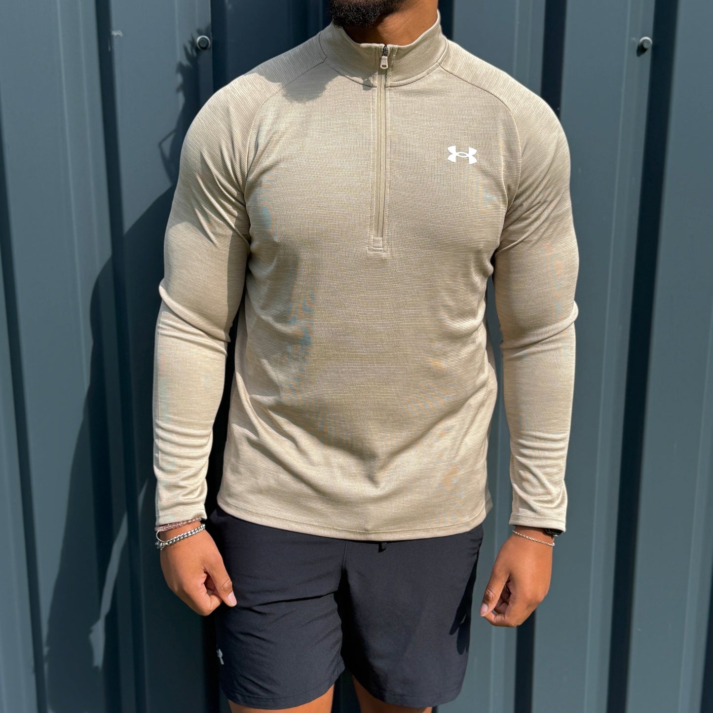 Under armour tech 1/4 zip set 'beige/black'
