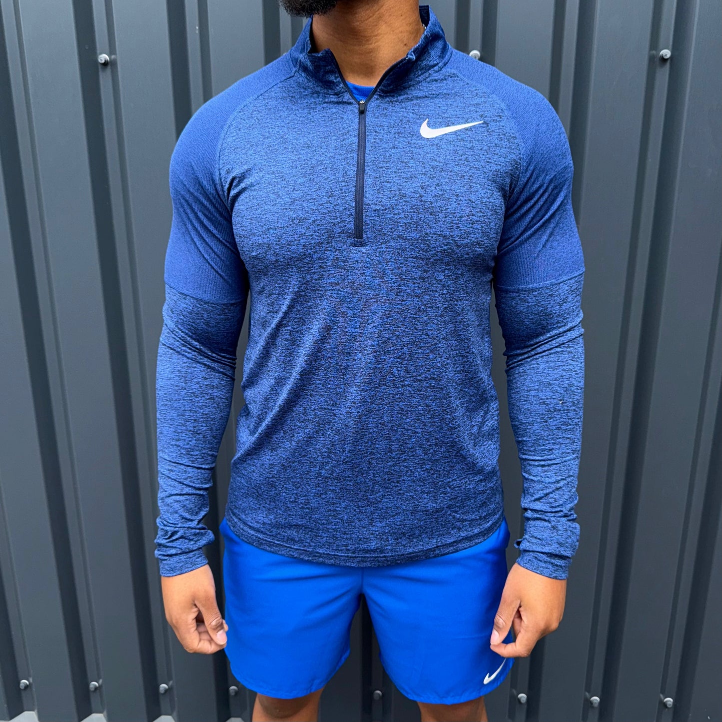 Nike 1/4 zip short set 'navy/royal blue'