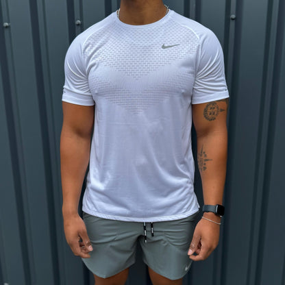 Nike 1/4 zip stride short tri-set 'grey/white'