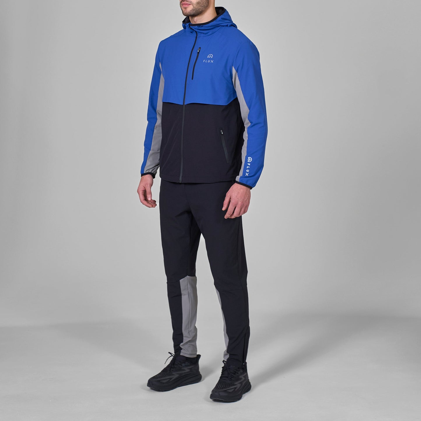 Flux Versatility Tracksuit Jacket 'Black/Cobalt/Grey'