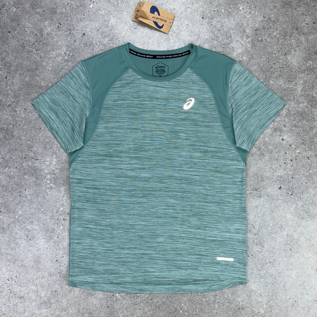 Asics road t-shirt set 'teal/black'