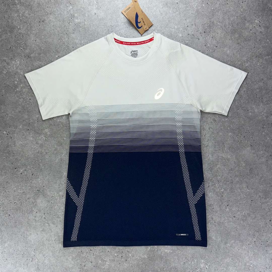Asics seamless t-shirt short set 'birch blue/black'