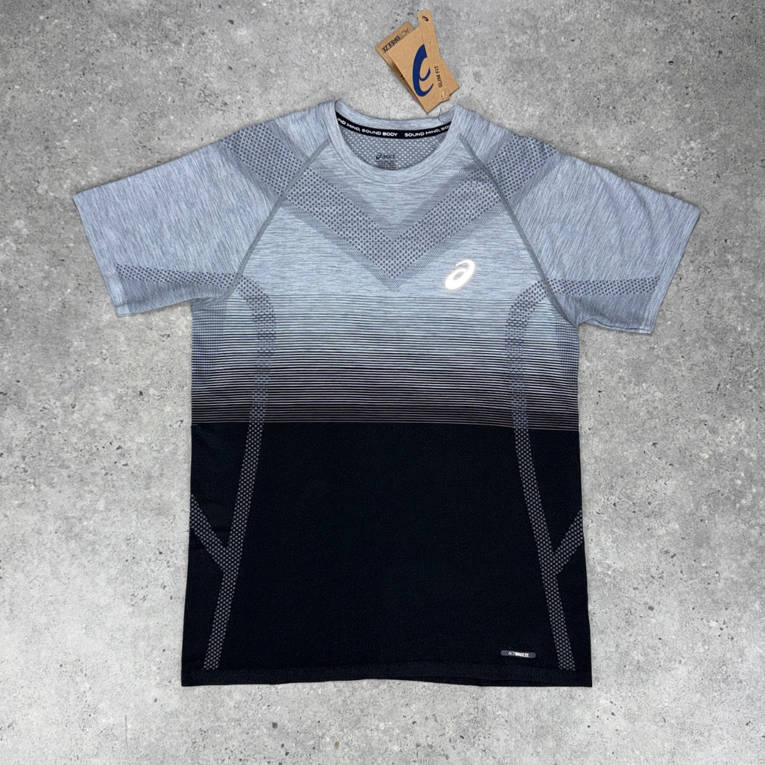 Asics seamless t-shirt short set 'black/grey'